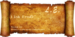 Link Ernő névjegykártya